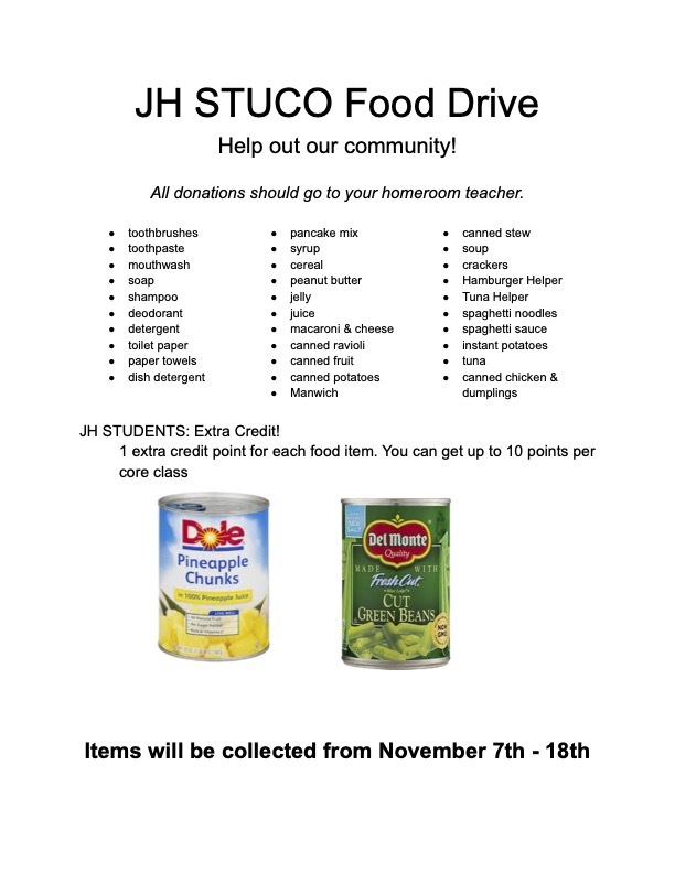 JH STUCO Food Drive