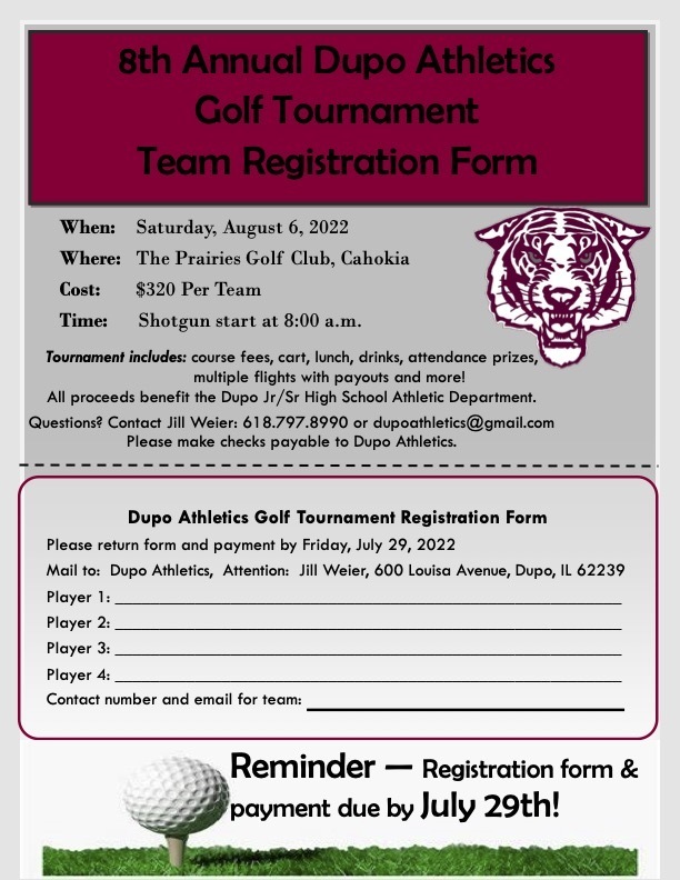 Golf Tournament Sign Up Dupo CUSD 196