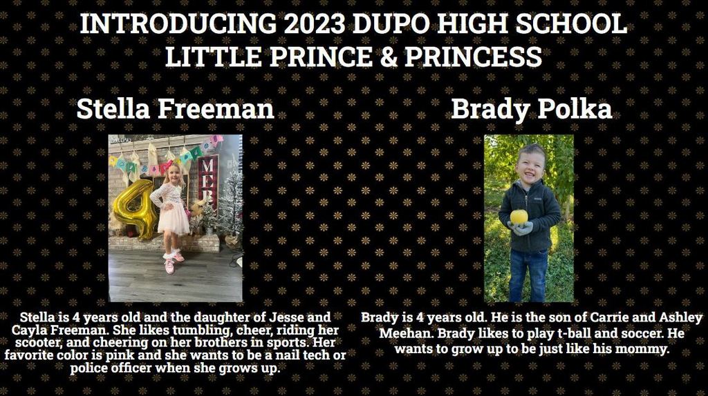 Dupo High School Little Prince and Princess